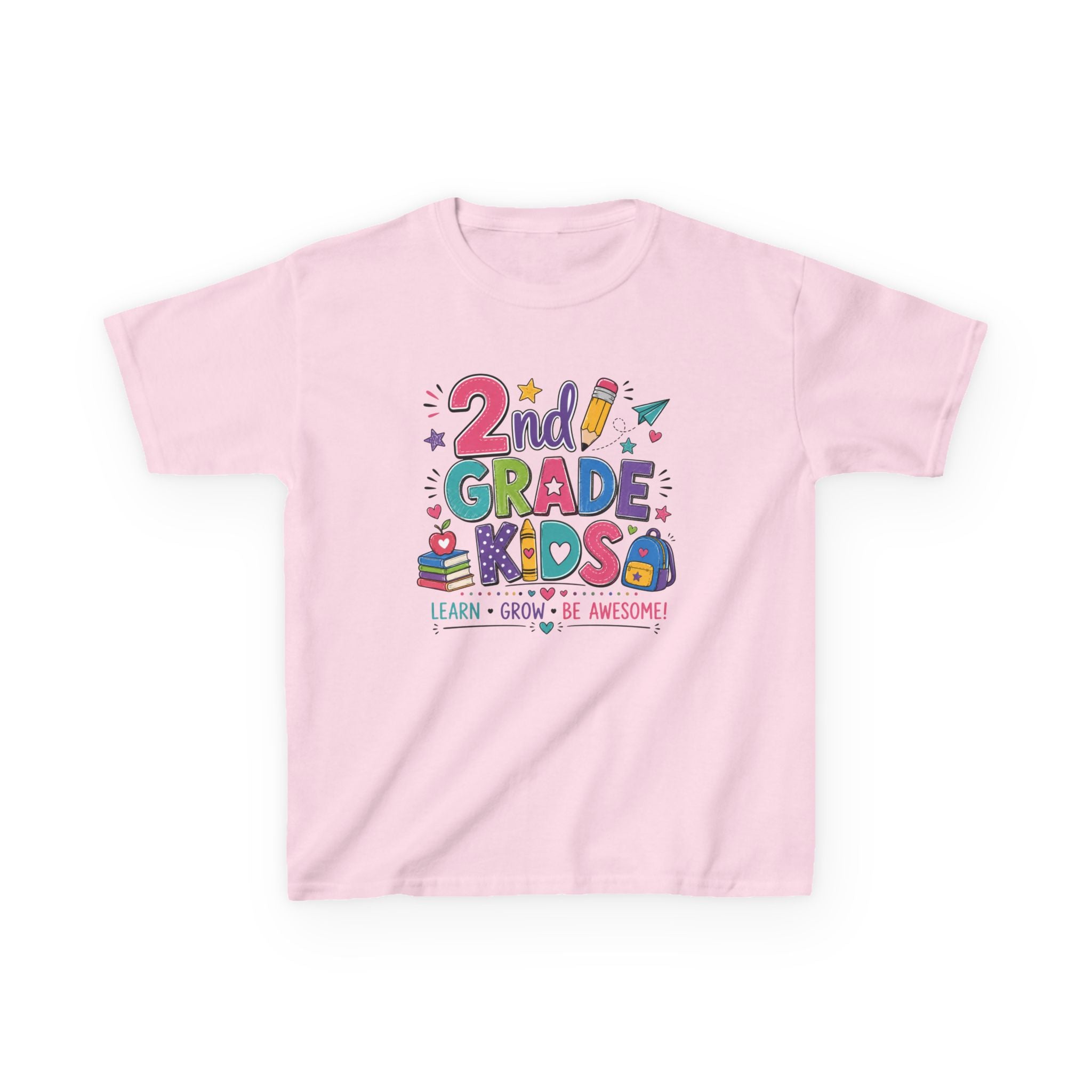 2nd Grade Kids – Learn, Grow & Be Awesome Tee