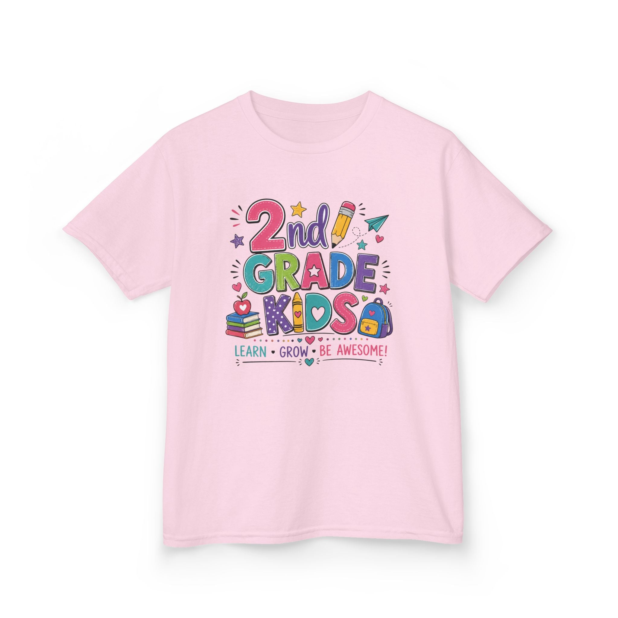 2nd Grade Kids – Learn, Grow & Be Awesome Tee