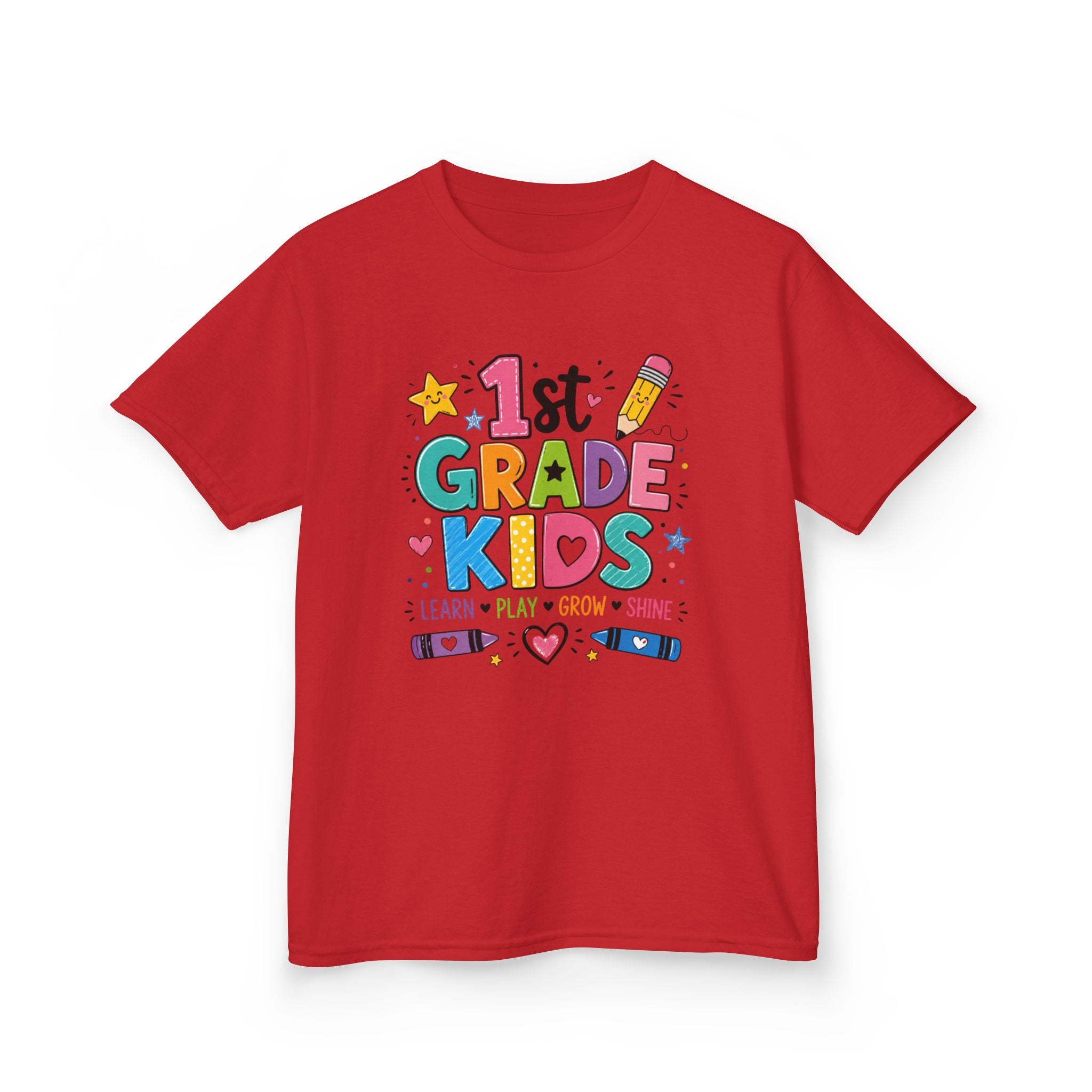 ✨ 1st Grade Kids Back to School Shirt – Learn • Play • Grow • Shine
