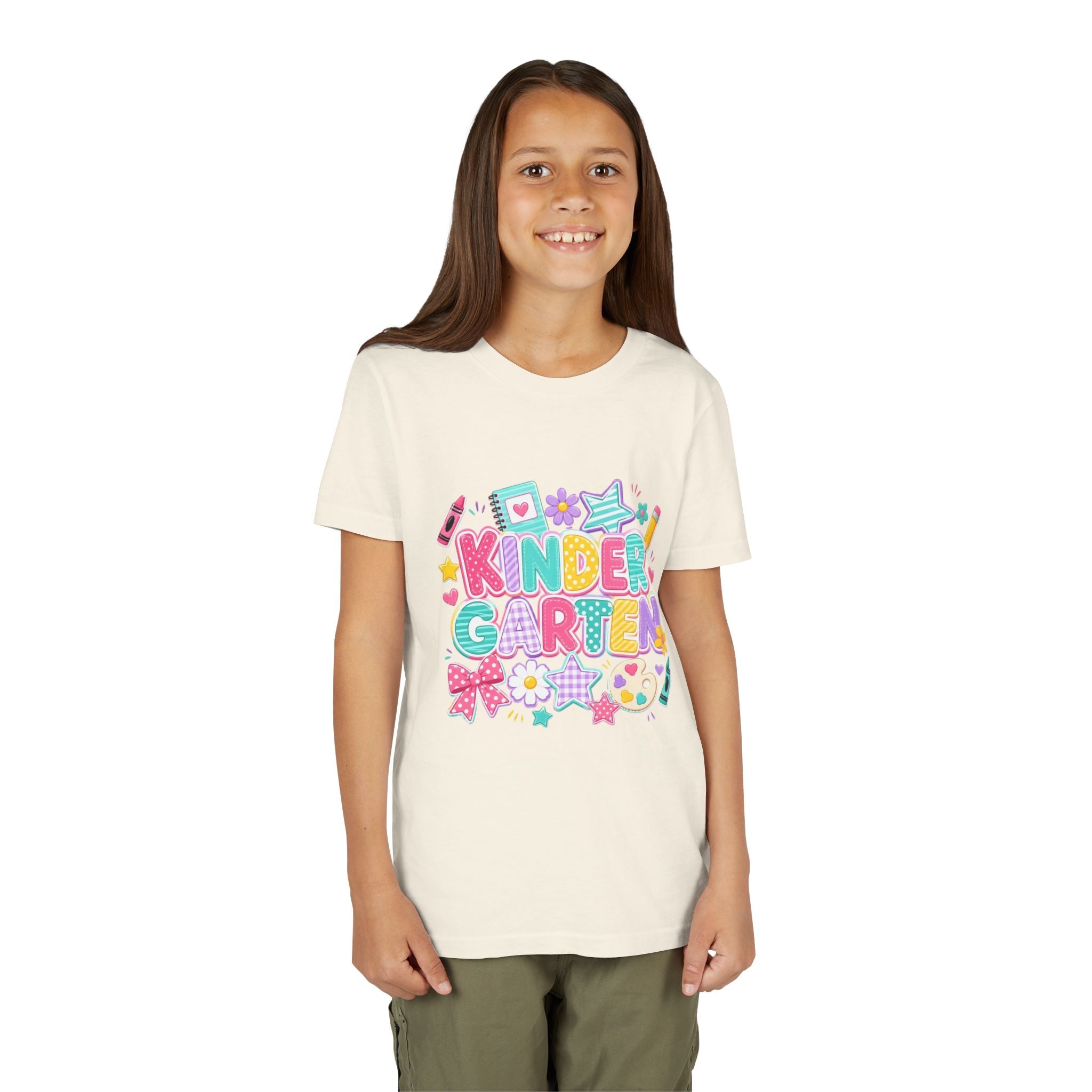 🌈 Kindergarten Cutie – Colorful Back-to-School Graphic Tee