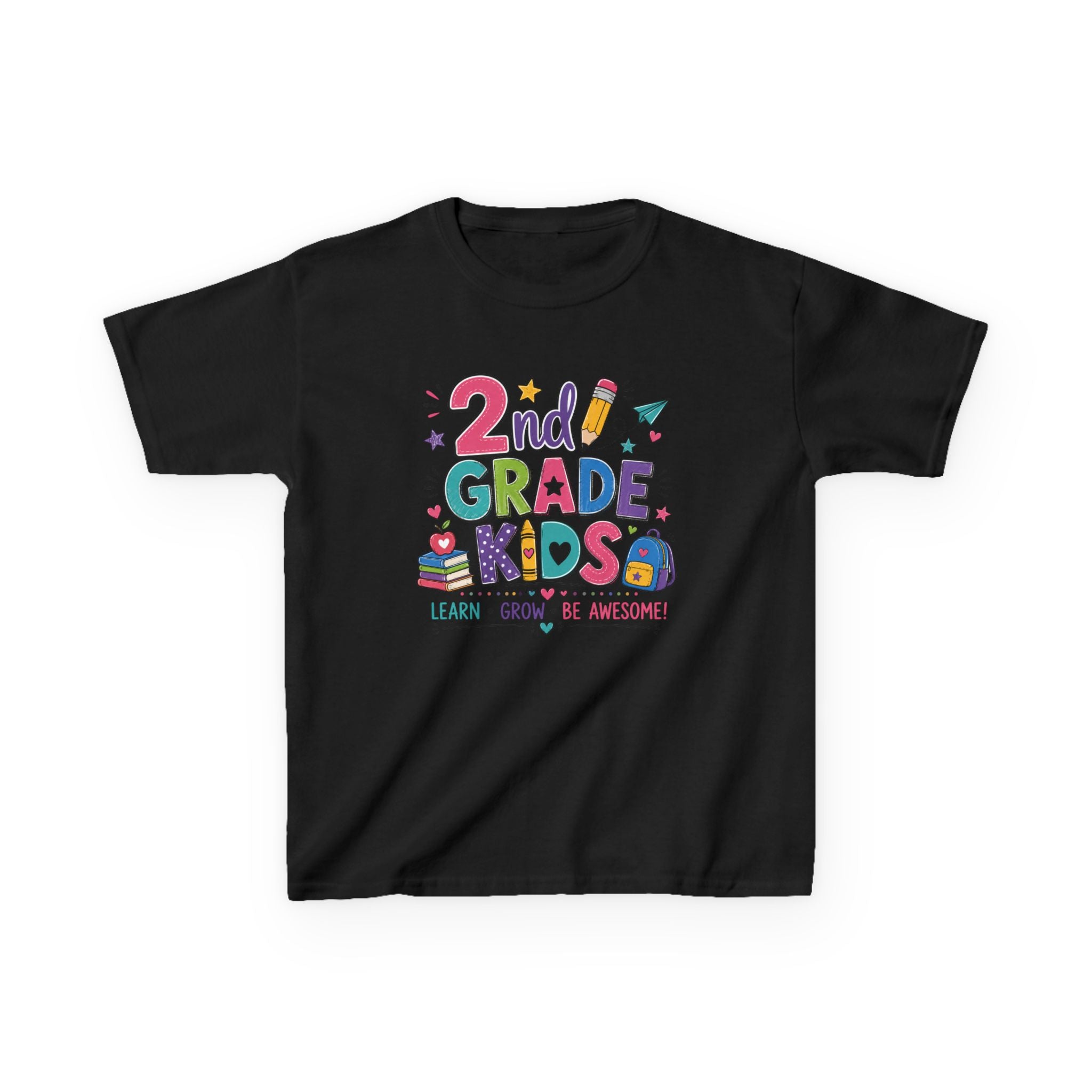 2nd Grade Kids – Learn, Grow & Be Awesome Tee