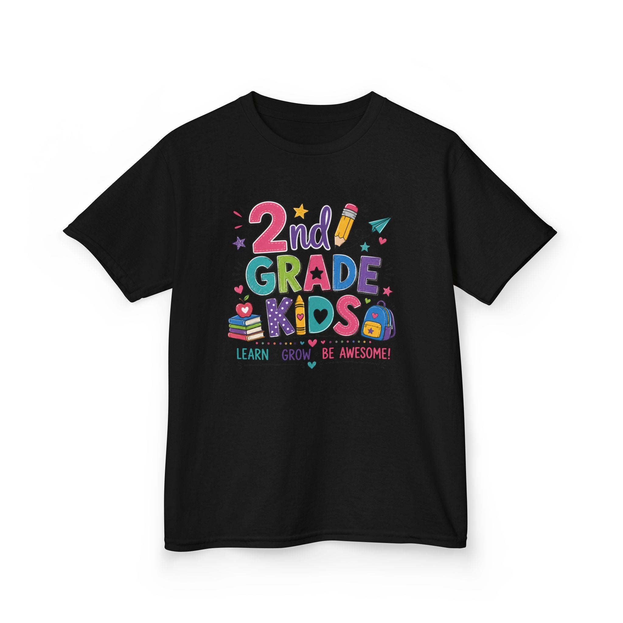 2nd Grade Kids – Learn, Grow & Be Awesome Tee