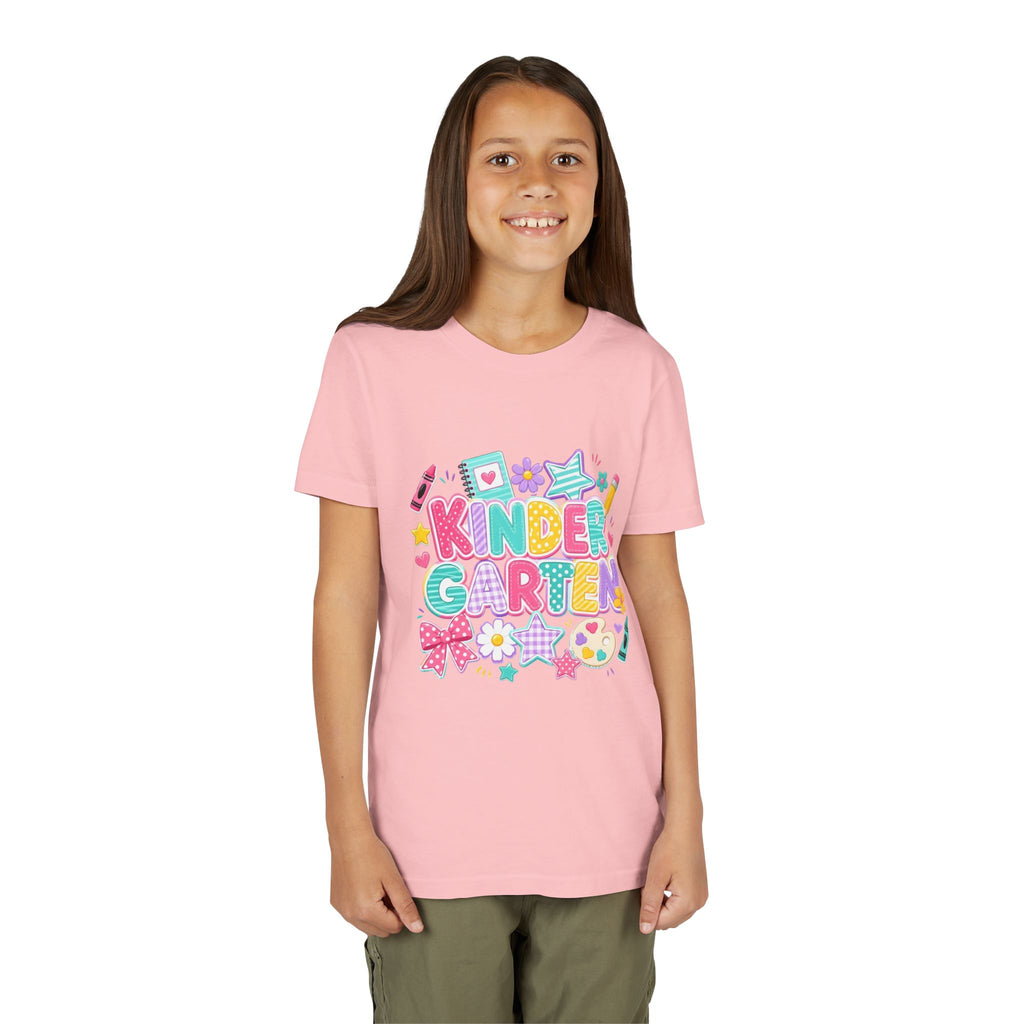🌈 Kindergarten Cutie – Colorful Back-to-School Graphic Tee