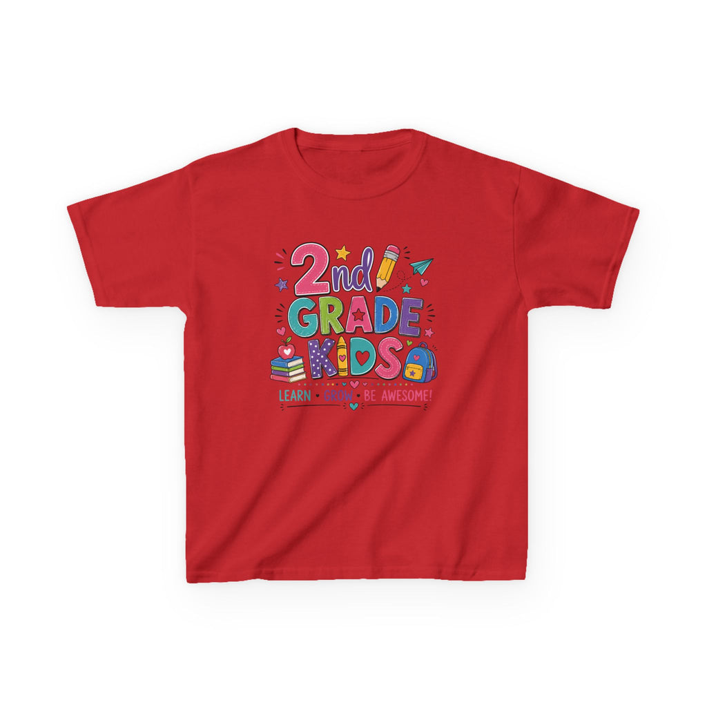 2nd Grade Kids – Learn, Grow & Be Awesome Tee