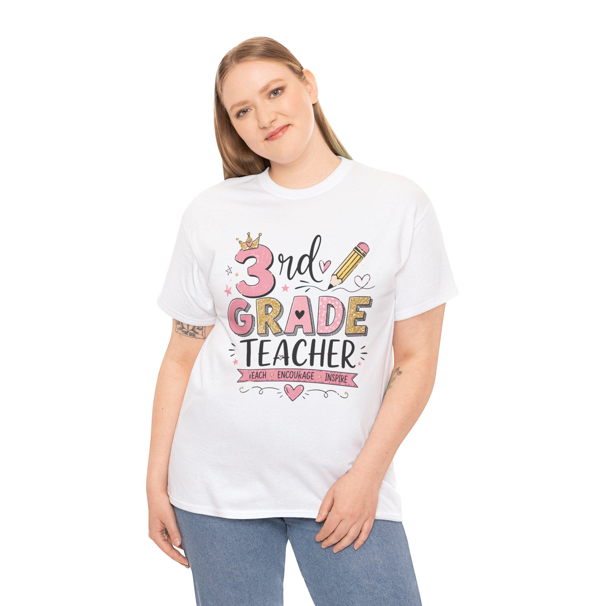 3rd Grade Teacher Tee – Teach • Encourage • Inspire