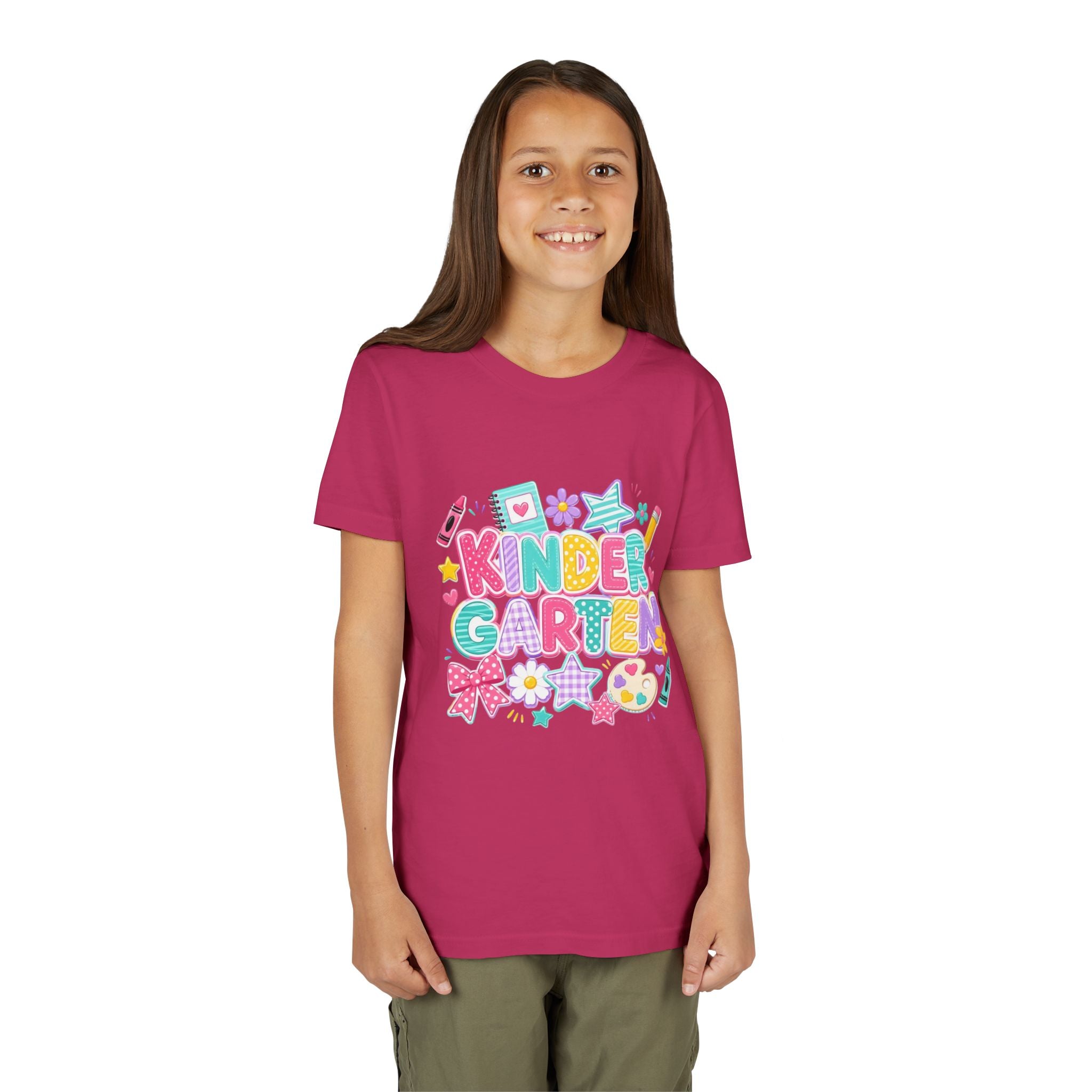 🌈 Kindergarten Cutie – Colorful Back-to-School Graphic Tee