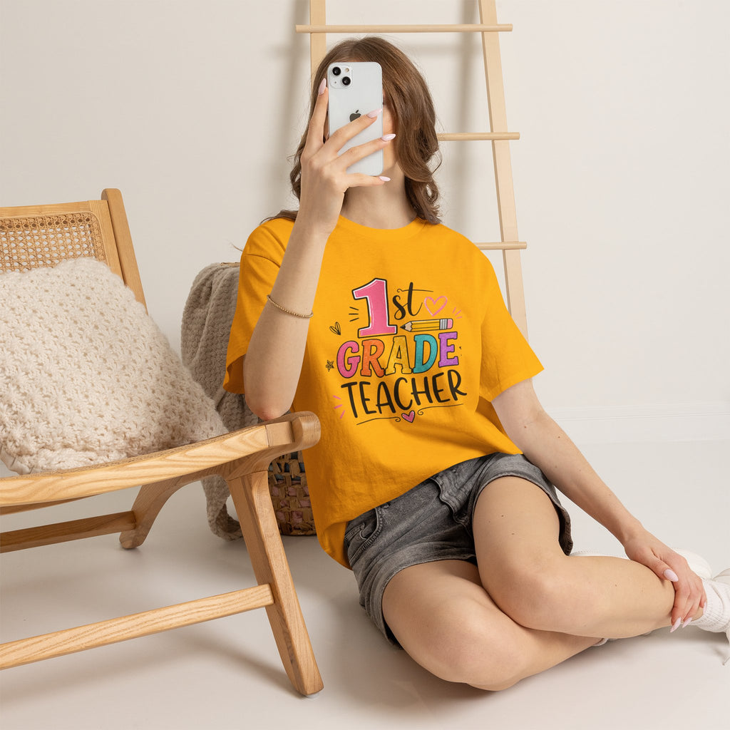 1st Grade Teacher Tee – Teach with Heart