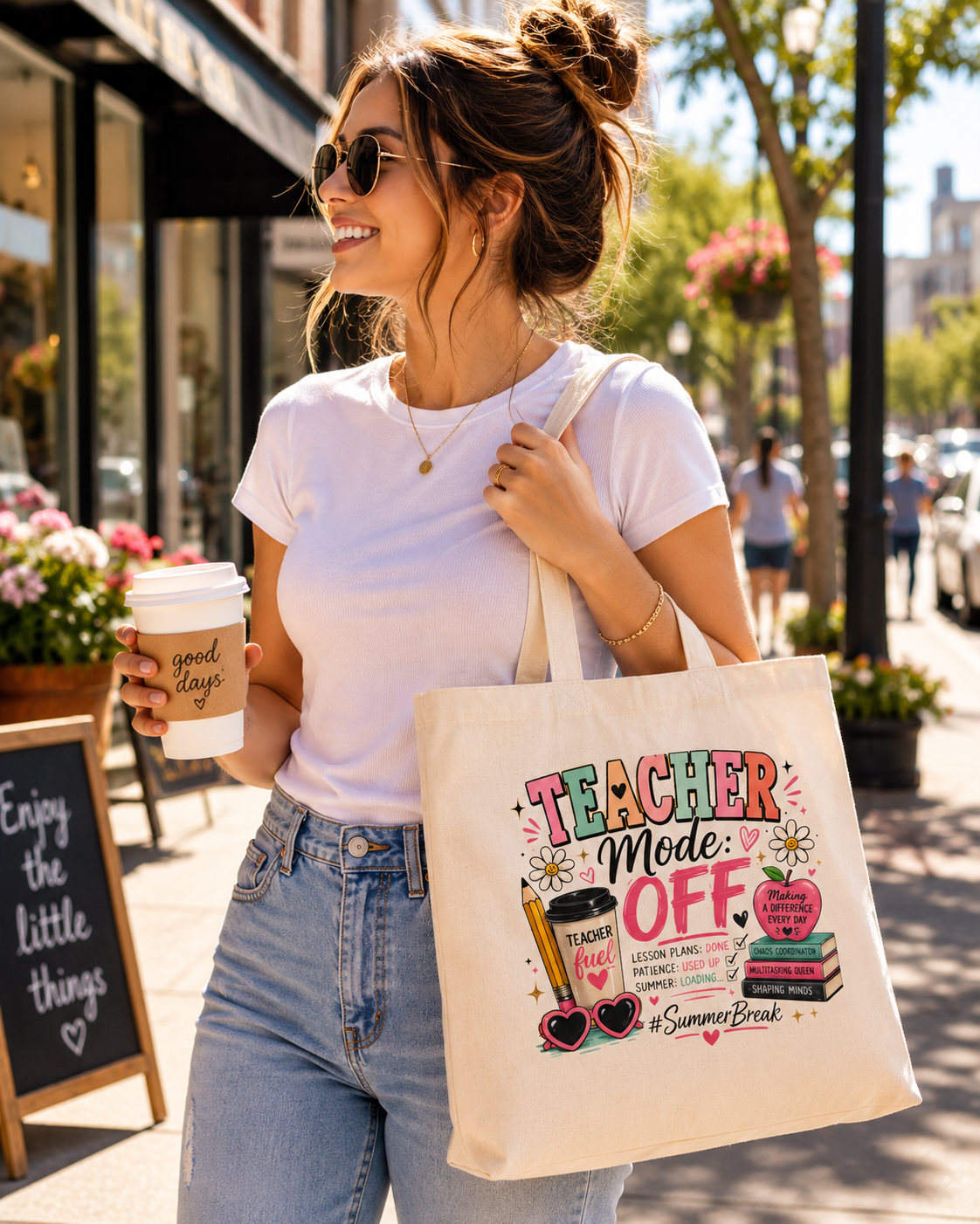 Teacher Mode: OFF – Summer Break  tote bag
